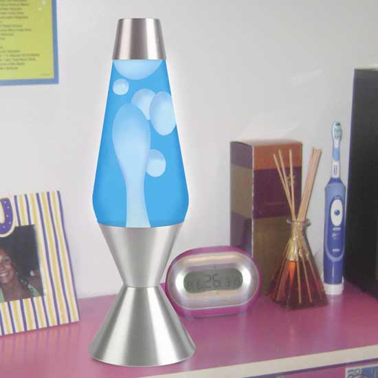 Lava Lite 52 oz Lava Lamp White/Blue/Silver