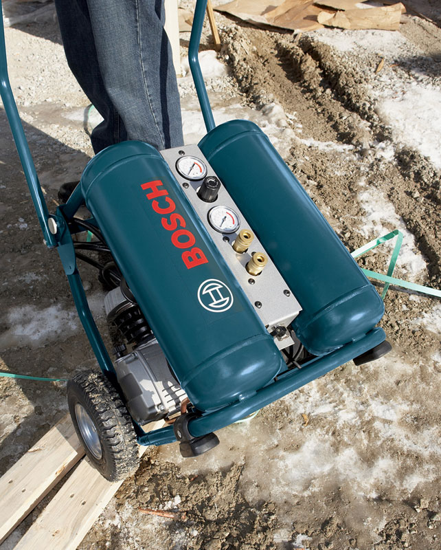 Bosch CET420W 4Gallon 2HP Wheeled Twin Angled Tank Air Compressor