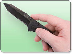 SOG AE-02 Aegis Folding Knife with Black TiNi Finish