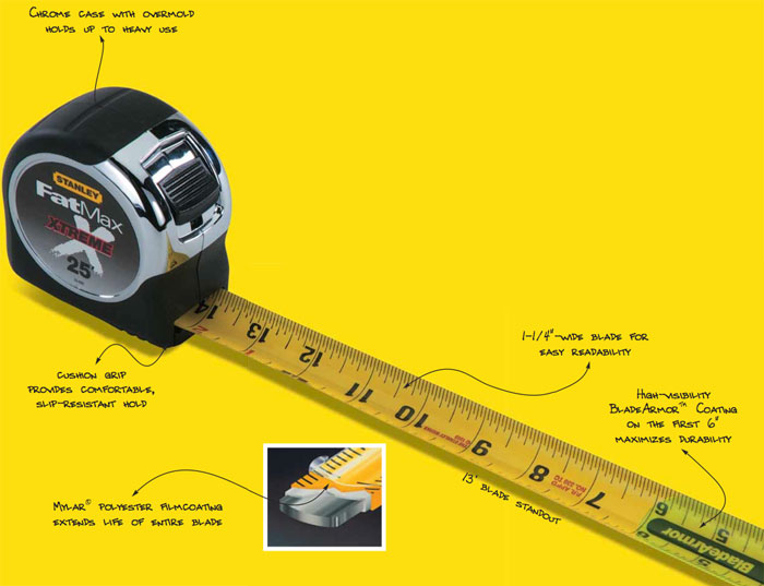 Stanley 33895 FatMax Xtreme Short Tape, 11/4Inch by 30Feet Tape