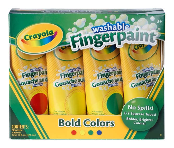 Crayola Washable Finger Paints, 4Count ( 4 ounce tubes