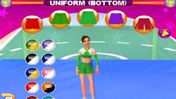 Customizing uniforms in 'All Star Cheer Squad' for Wii
