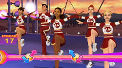 Cheer squad dressed in red in 'All Star Cheer Squad' for Wii