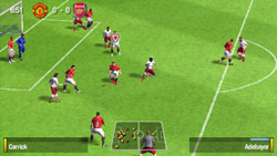 Shot on goal in front of the box in 'FIFA Soccer 09' for PSP