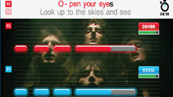 Multiplayer mode singing Bohemian Rhapsody in 'SingStar Queen'