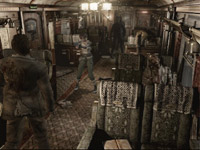 Battling zombies alone in a train compartment in Resident Evil Archive: Resident Evil Zero