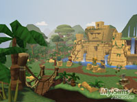 An exotic, explorable temple complex in 'MySims Agents' An exotic, explorable temple complex in 'MySims Agents'