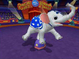Elephant performing on a ball in Ringling Bros. and Barnum & Bailey Circus Friends: Asian Elephants