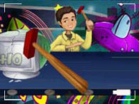 Playing as Freddie in a computer related mini-game in 'iCarly' for DS / DSi