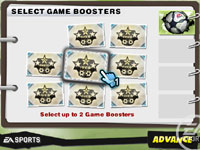 Game Booster screen in FIFA Soccer 10 Wii