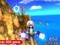 Rocket belt flight from Pilotwings Resort