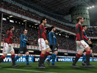 Two teams walking out onto the pitch before a match