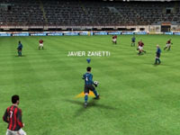 Creating in the open field as the ultra versitile Argentine superstar Javier Zanetti in Pro Evolution Soccer 2011 3D