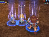 Turn-based combat screenshot from Hexyz Force