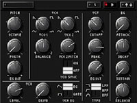 Realistic synthesizer knob controls in KORG DS-10 Plus