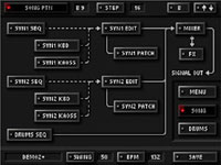 Dual screen functiionality screen example from KORG DS-10 Plus