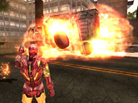 Iron Man decimating a vehicle in Iron Man 2