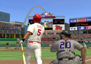 Albert Pujols swinging for the fence in St.Louis in MLB 10: The Show