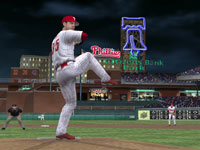 The Phillies Cole Hamels making starting his move towards home plate in MLB 10: The Show The Phillies Cole Hamels making starting his move towards home plate in MLB 10: The Show