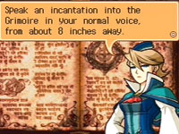 Creating a monster by using the DS' microphone in Incantation mode in Monster Rancher DS
