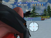 Taking aim in the Biathlon in Winter Blast: 9 Snow & Ice Games