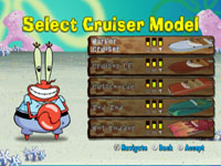 Boat customization screen from Spongebob's Boating Bash