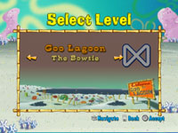 Race course selection screen from Spongebob's Boating Bash