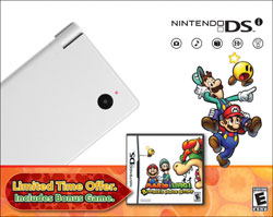 White DSi Mario & Luigi: Bowser's Inside Story bundle