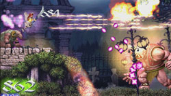 Manic action against various enemies in Deathsmiles