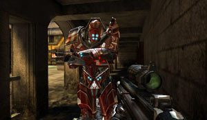 Targeting a Drudge enemy at close range in Conduit 2