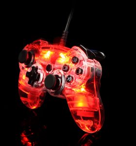 playstation controller glowing red