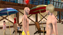 Beach scene from The Sims 3 for Wii