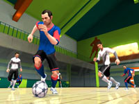 Taking control during an indoor game in FIFA Soccer 11 for Wii
