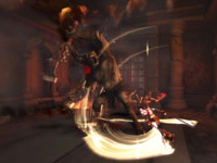 Kratos versus a minataur like boss in God of War: Ghost of Sparta