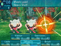 Turn-based party combat in Etrian Odyssey III: The Drowned City