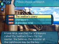 Choices to be made during a sea-going quest in Etrian Odyssey III: The Drowned City
