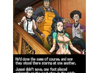 Graphic novel style in-game prompts from 999: Nine Hours, Nine Persons, Nine Doors