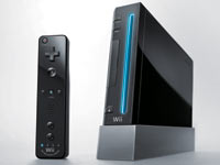 Black Wii Remote Plus controller with matching Wii console Black Wii Remote Plus controller with matching Wii console