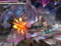 A character scoring hit points in battle in Grand Knights History