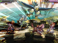 A party of characters on the battlements of a castle in Grand Knights History