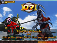 Fighting as the giant samurai Megazord in Power Rangers Samurai for Wii