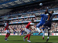 Goalie trying to punch the ball away in EA Sports FIFA Soccer