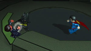Batman, and Superman battling enemies in Lego Batman 2: DC Super Heroes for PS Vita Batman, and Superman battling enemies in Lego Batman 2: DC Super Heroes for PS Vita