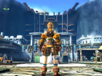 A hero standing before a town in Ragnarok Odyssey