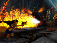A boss battle in Sly Cooper: Thieves in Time for PS Vita