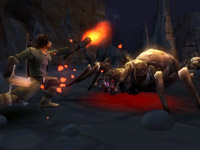 Aragorn battling giant spiders in The Lord of the Rings: Aragorn's Quest