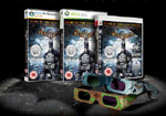 Batman: Arkham Asylum game boxes with included Trioviz 3D vision glasses