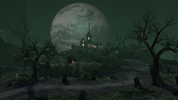 A spooky game environment from Borderlands: The Zombie Island of Dr. Ned