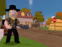 The Amish brandishing their crossbows in Family Guy: Back to the Multiverse