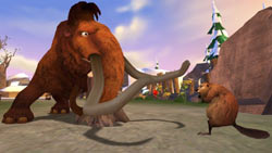Manny and the beaver in 'Ice Age: Dawn of the Dinosaurs'